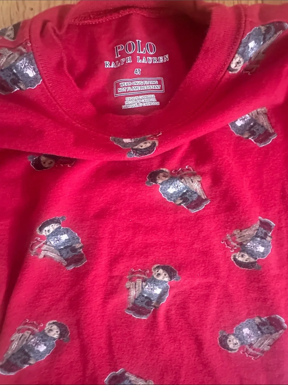 Boys Ralph Lauren Two-Piece Pajama Set with Polo Bear print